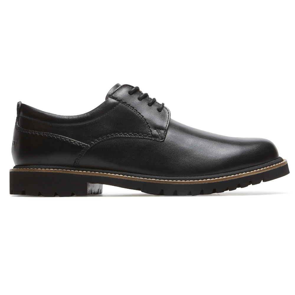 Rockport Oxfords For Mens Black - Marshall Plain Toe - QD2968154